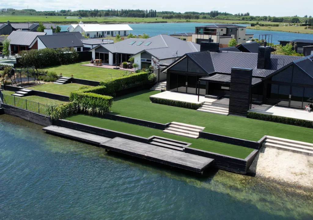 Artificial Grass by Pool with good drainage
